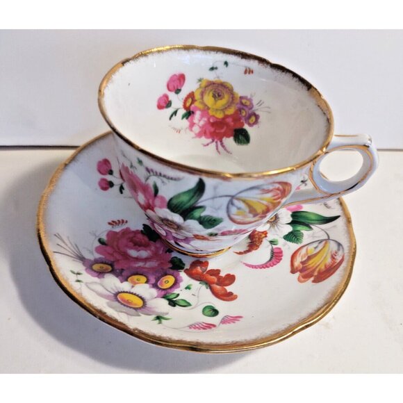 Royal Stafford England Tea Cup & Saucer set #1841 Floral Bouquet - Picture 3 of 16